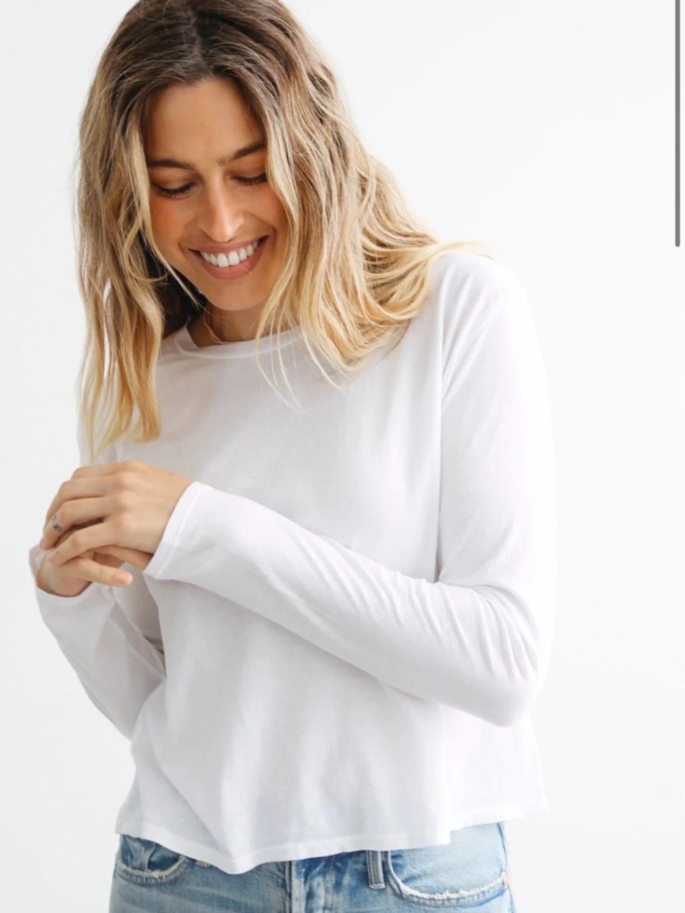 Perfectwhitetee axel long sleeve tee white small